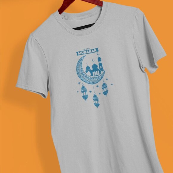 Eid Mubarak Ramadan Crescent Moon T-Shirt | Ramadan Kareem T-shirt | Islamic Tee - Picture 2 of 10